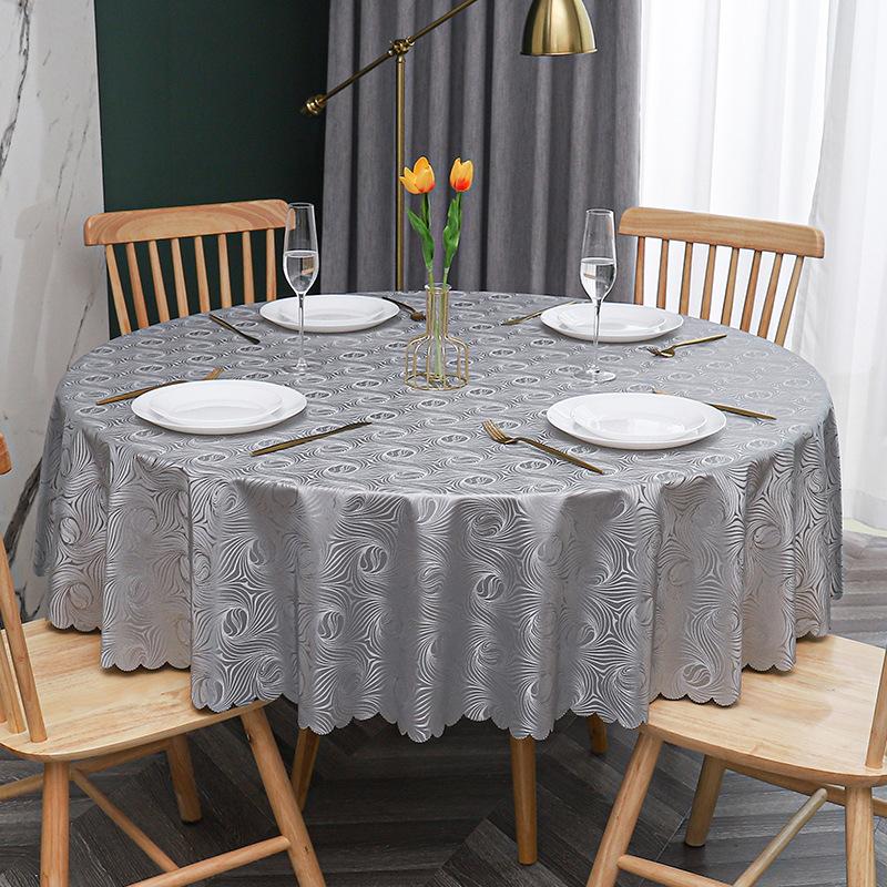 Round Tablecloth Pvc Waterproof Antifouling Table Cloth Outdoor Kitchen Dining Table Cover Size 120-200Cm Professional Supplies