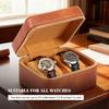 2-Schlitz Uhrenbox Organizer Uhrenrolle Reiseetui Tragbar Vintage Leder Uhrenaufsteller Aufbewahrung Herren Damen Geschenk