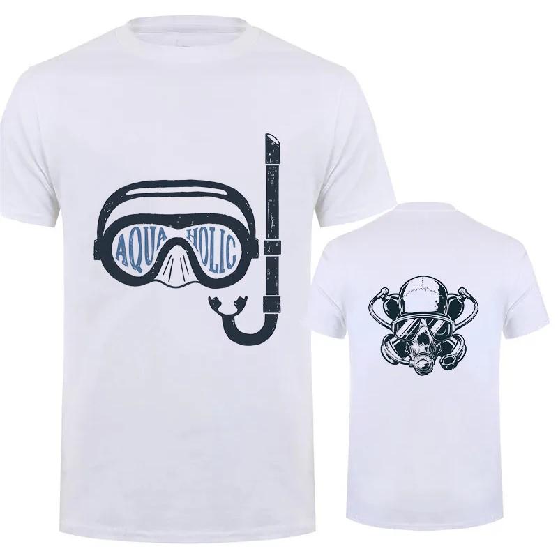 Summer Causal Shirt Scuba Diver Twinset Diving Print Men's Brand T-shirts Scuba Diver Design Breathable Men Women Street Tshirts