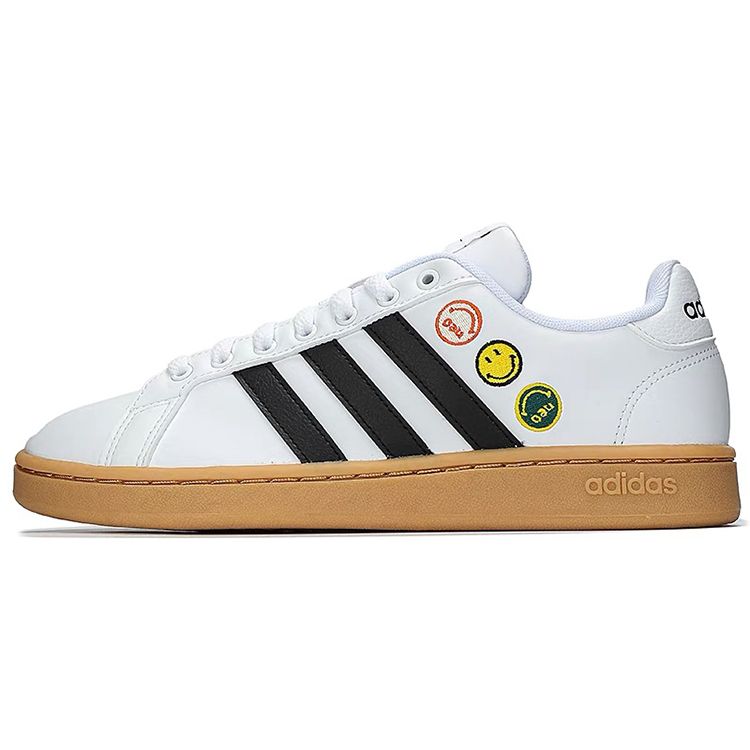 Adidas Smiley X Neo Grand Court Casual Slip Resistant Durable Low Top Skate Shoes Unisex Sneakers White GY4995