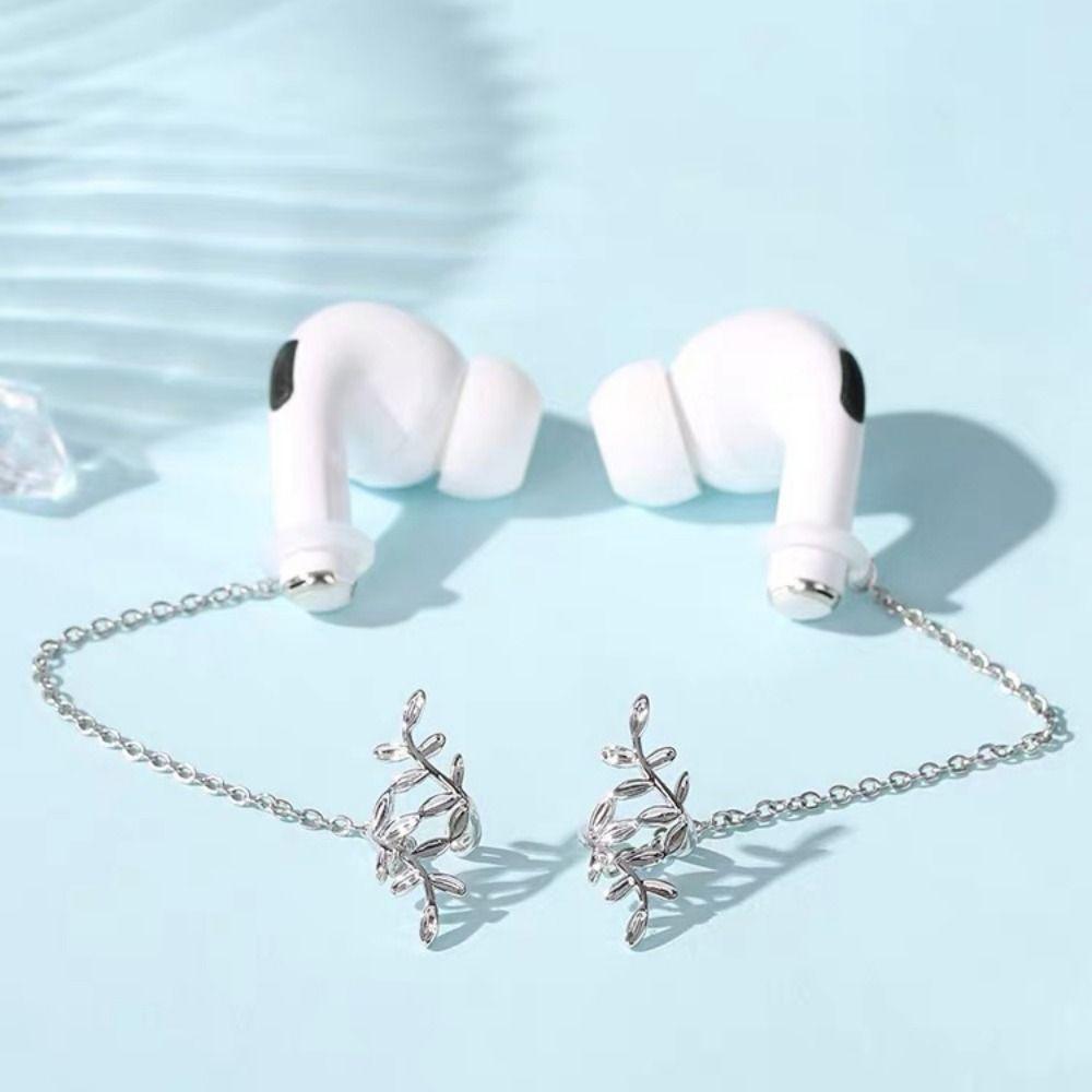 2pcs/pair Leaf Bluetooth Earphones Anti-lost Clip Ear Decor Earphone Protection Chain  Best Gifts