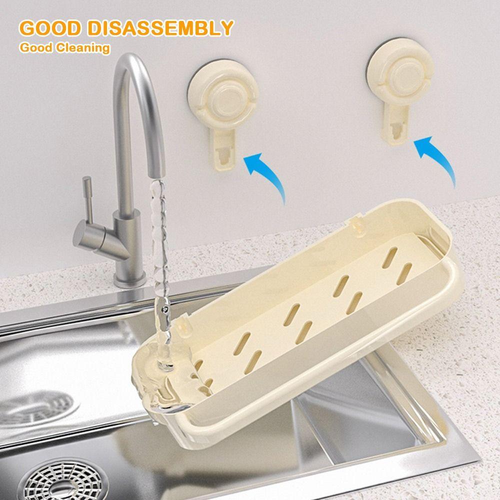 No Punching Kitchen Storage Rack Detachable Large Capacity Sink Drain Basket Multifunctional Wall-mounted Filter Storage Shelf