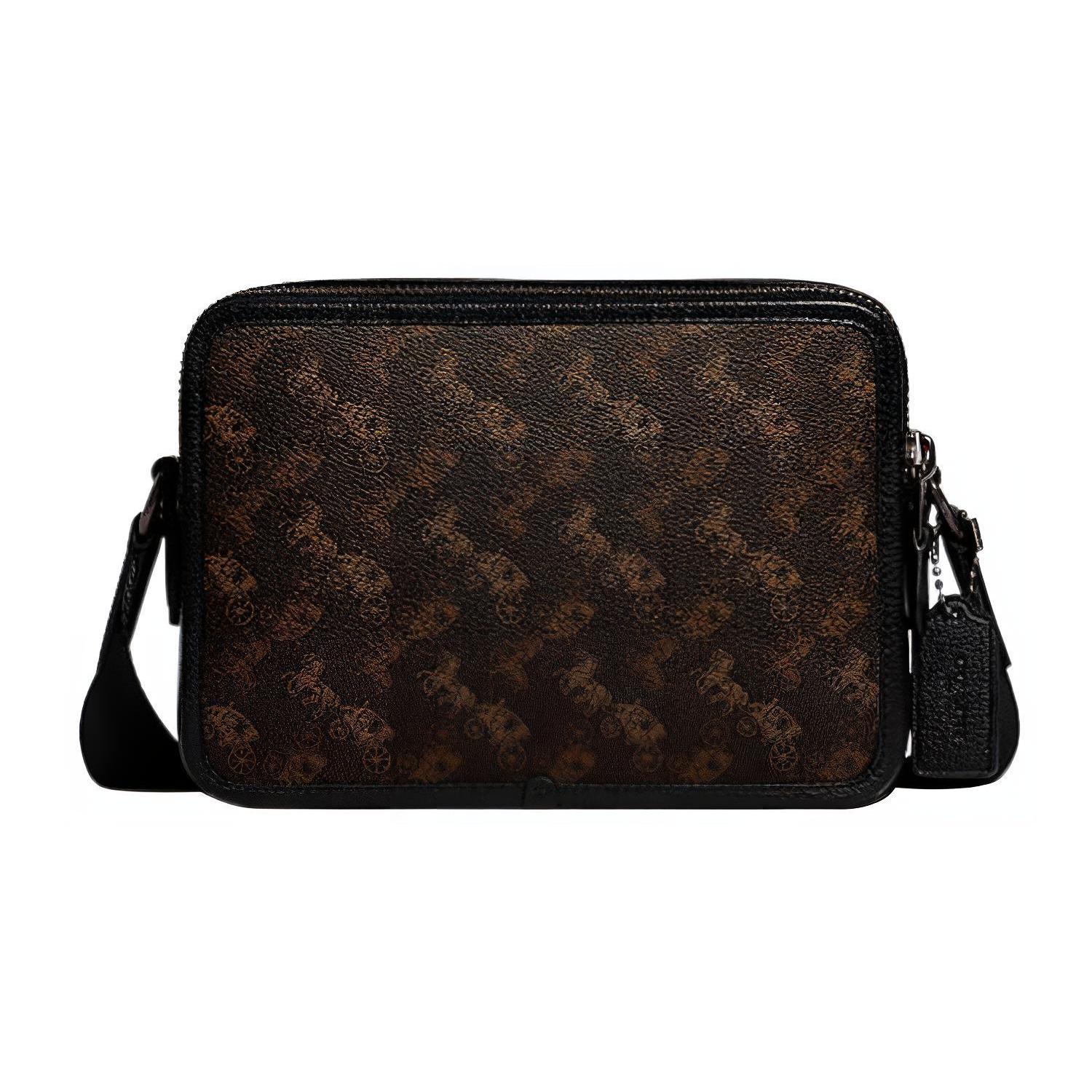 

Новая сумка через плечо COACH из коровьей кожи и ПВХ, сумка-кроссбоди среднего размера, мужская, рыжая, CH764-A7U 23.6*7.1*16.5CM