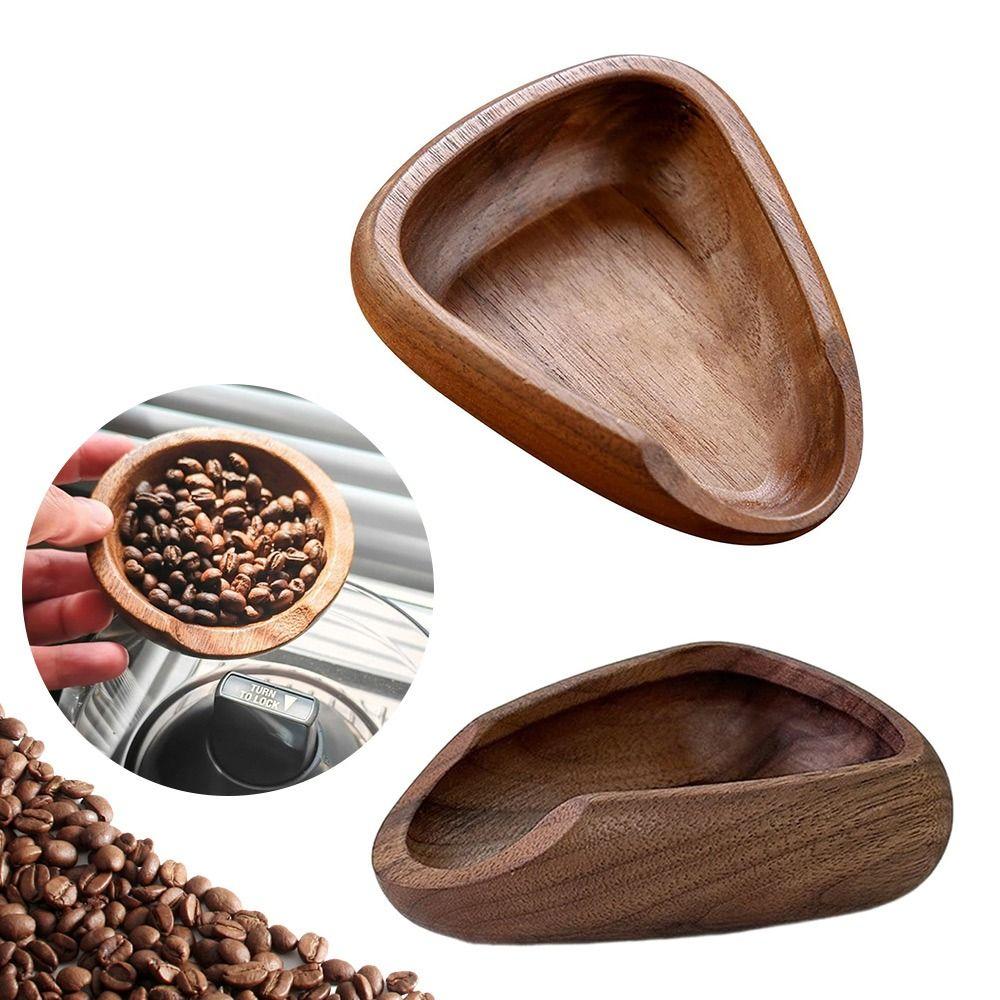 Wood Coffee Bean Measuring Cup Brown Coffee Bean Spoon Durable Coffee Beans Dose Trays  Cafe