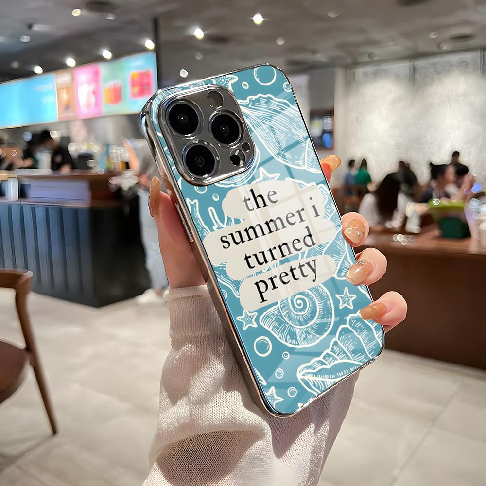 

The Summer I Turned Pretty Phone Case For IPhone 17 Pro Max 15 Pro 16 14 Plus 12 13 Mini 11 Pro Shockproof Electroplated Glass iPhone 13 Pro Max