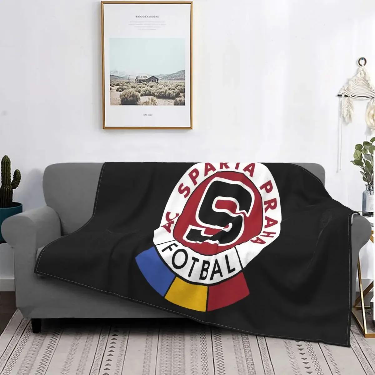 AC Sparta Prague Football Blanket Black Background with Official Club Logo Soft Fleece Throw for Soccer Fans and Supporters 70x100cm28x39in