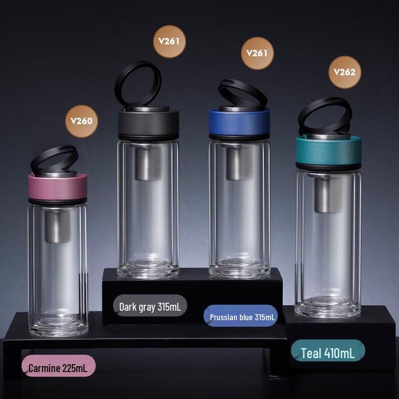 Vasn Double Wall Glass Tea Infuser Bottle