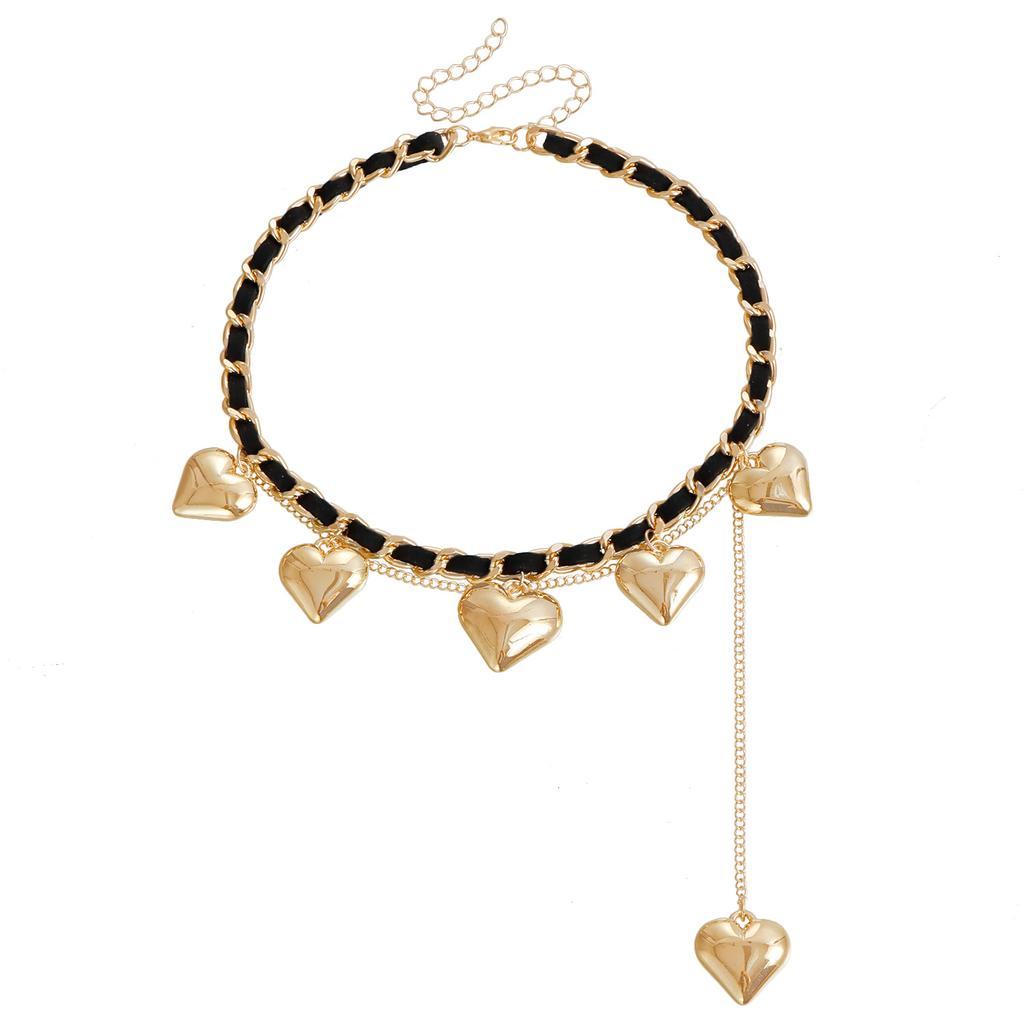 Jewelry Temperament Y2K Love Exaggerated Choker Velvet Rope Design Sweet And Cool Fringed Necklace