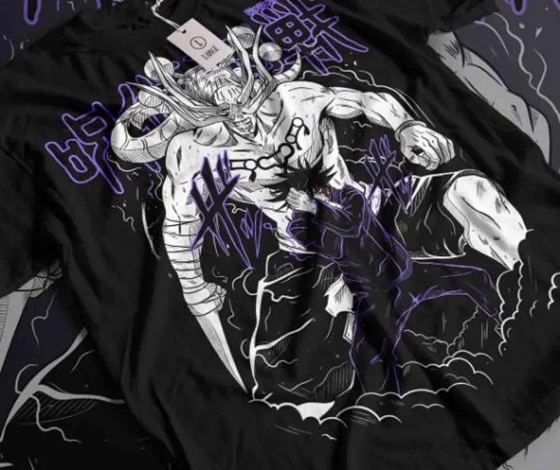 Anime Jujutsu Kaisen Mahoraga Black T Shirt S