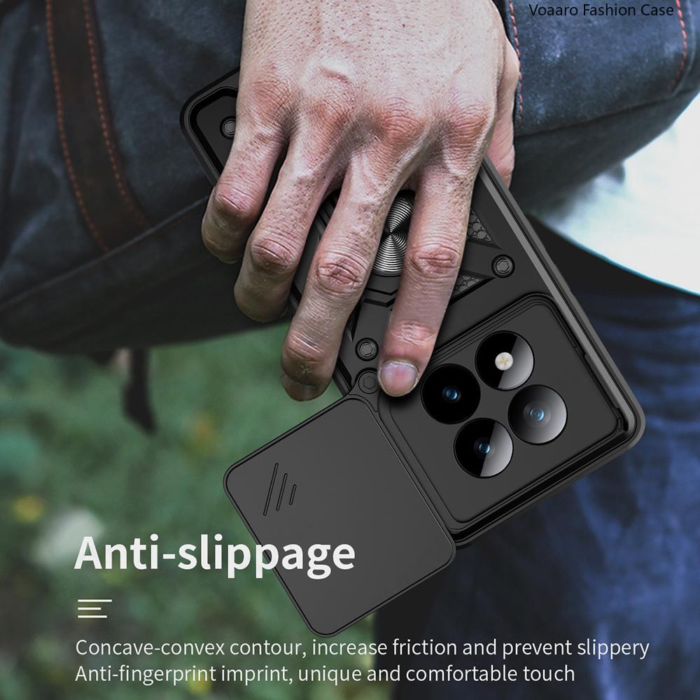 Slide Lens Armor Funda for Xiaomi Redmi Note 15 Pro Plus 5G China Case for Redmi Note 15 Pro 5G Case Magnetic Ring Stand Cove