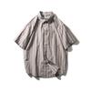 Vintage American Shirt Men Short Sleeve Stripes Summer Pure Cotton Retro Outwear Export Men's Casual Shirt