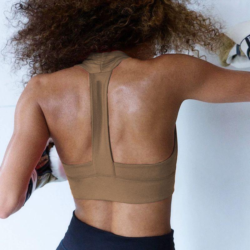 

Nude Feel Sports Intimates Women s Beauty Back Cover Supernumerary Breast High Elastic Quick-Drying Workout Bra Yoga Vest Bra Shockproof Push-up CAMEL L