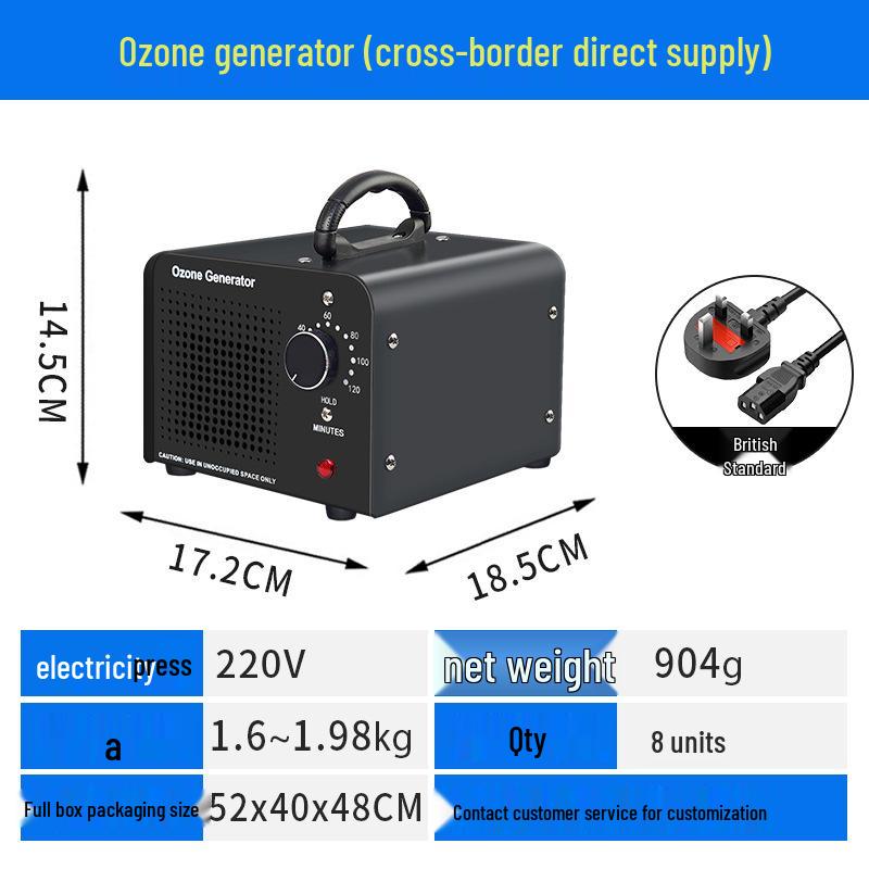 UK Ozone Generator Air Purifier for Odor Removal and Disinfection In Bathrooms and New Homes