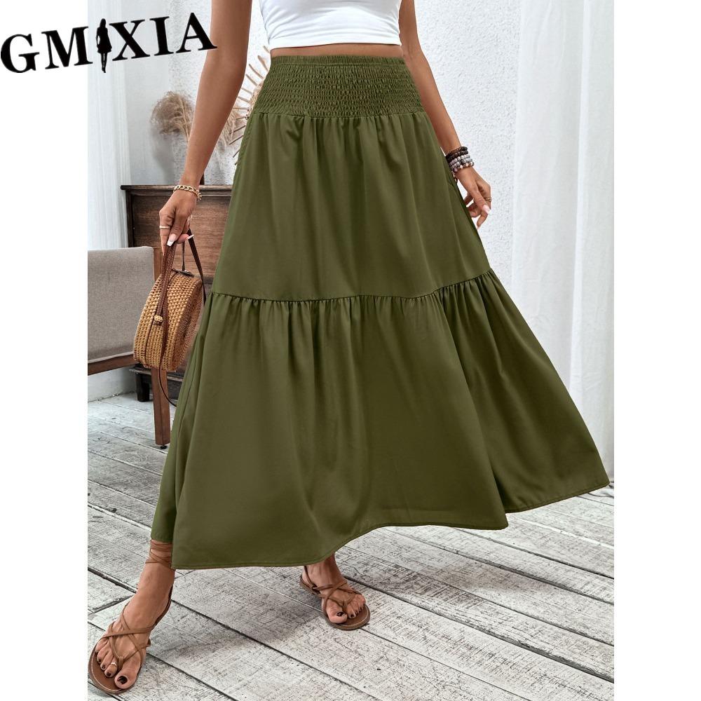 

GMXIA Women s Fashion Leisure Casual Summer Spring Skirt S чорний