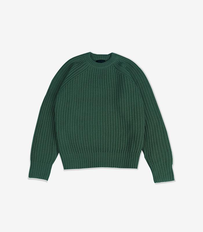 Maverick Pullover Fisherman Knit Green L