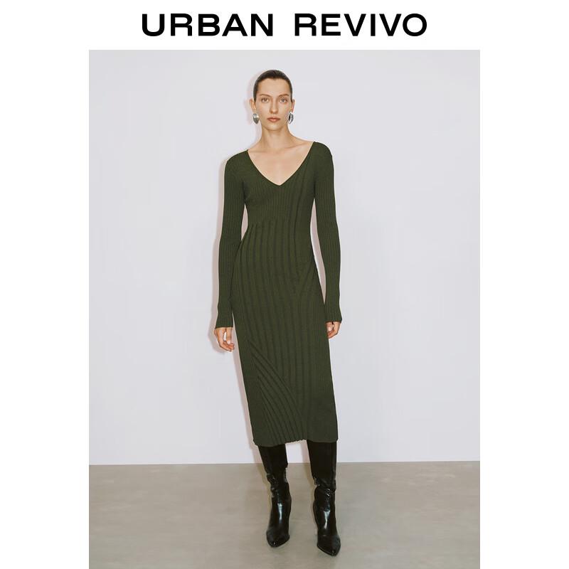 

UR 2025 Spring Textured V-Neck Knitted Dress XL