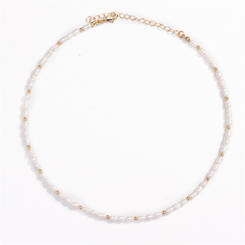 

Осенне-зимнее ожерелье из медных шариков с натуральным жемчугом - Европейский и американский INS стиль, мода, дизайн легкой роскоши.