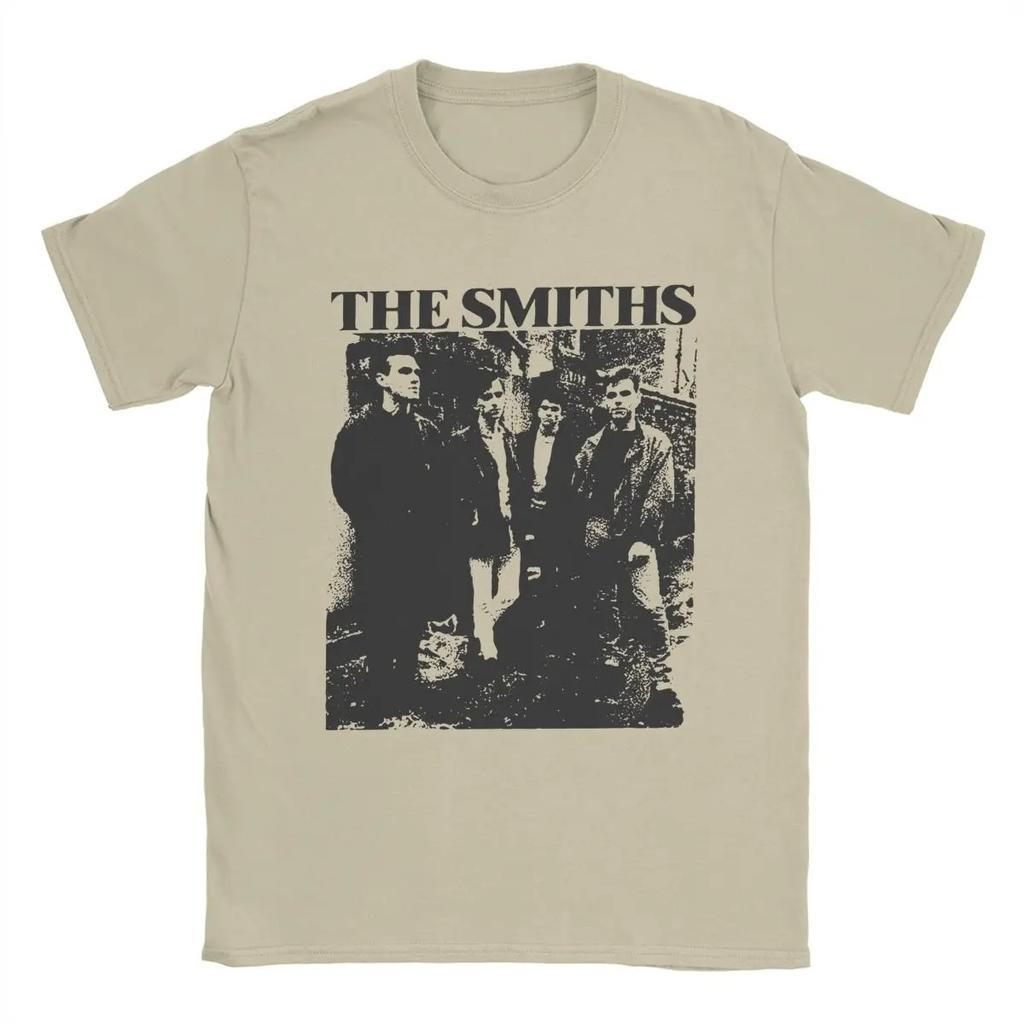 The Smiths Vintage Pencil Drawing Style TShirt for Men Music Casual Pure Cotton Tee Shirt Oversized High Quality Soft Tee Top