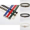 Simple Solid Color Porous Design Women Casual Canvas Belt With Square Buckle For Daily Wear