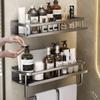 No Drill Shower Shelf Aluminum Zinc Zinc Alloy Wall Mounted Shelf Corner Shelf  Toiletries Storage
