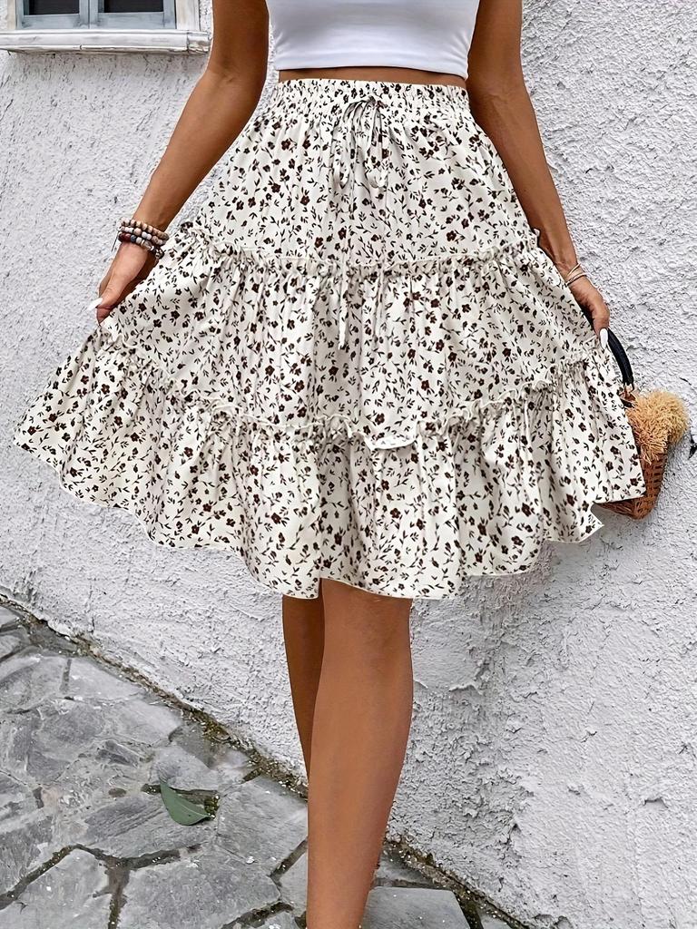 2024 Spring/Summer Floral Fashion Women's Wide-Leg Drape Shorts Skirt Pants