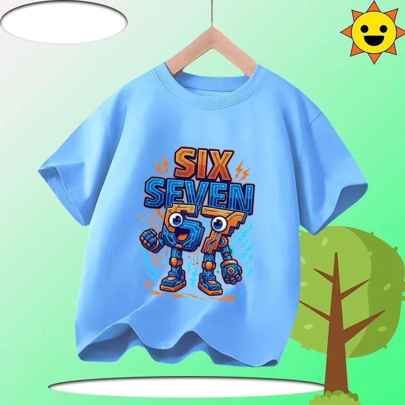 Funny Six Seven Italian Brainrot 67 Graphic Print TShirt BoyGirl Summer Short Sleeved Kids Loose Comfortable Tshirt Tee Top