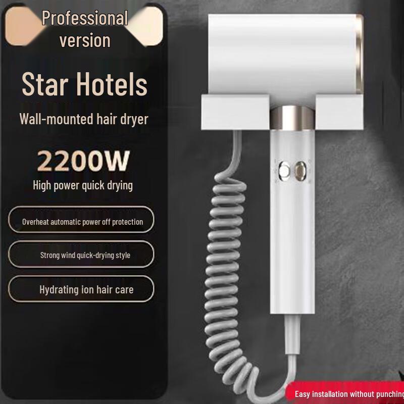 Wall-Mounted Hotel & Home Hair Dryer