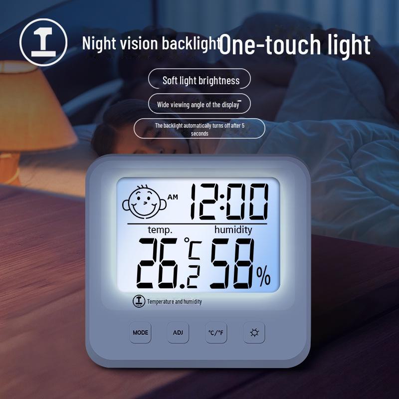 Green Forest Wall-Mounted Digital Thermometer & Hygrometer - High-Precision Indoor Display for Baby Room