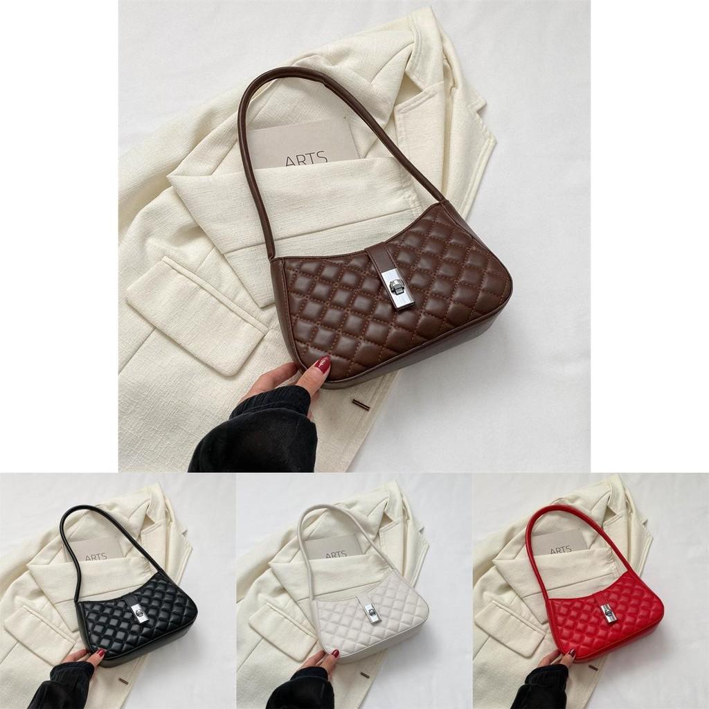 Fashionable Pu Quilted Tote Bag In Chic Black White Red Or Coffee For Everyday Style