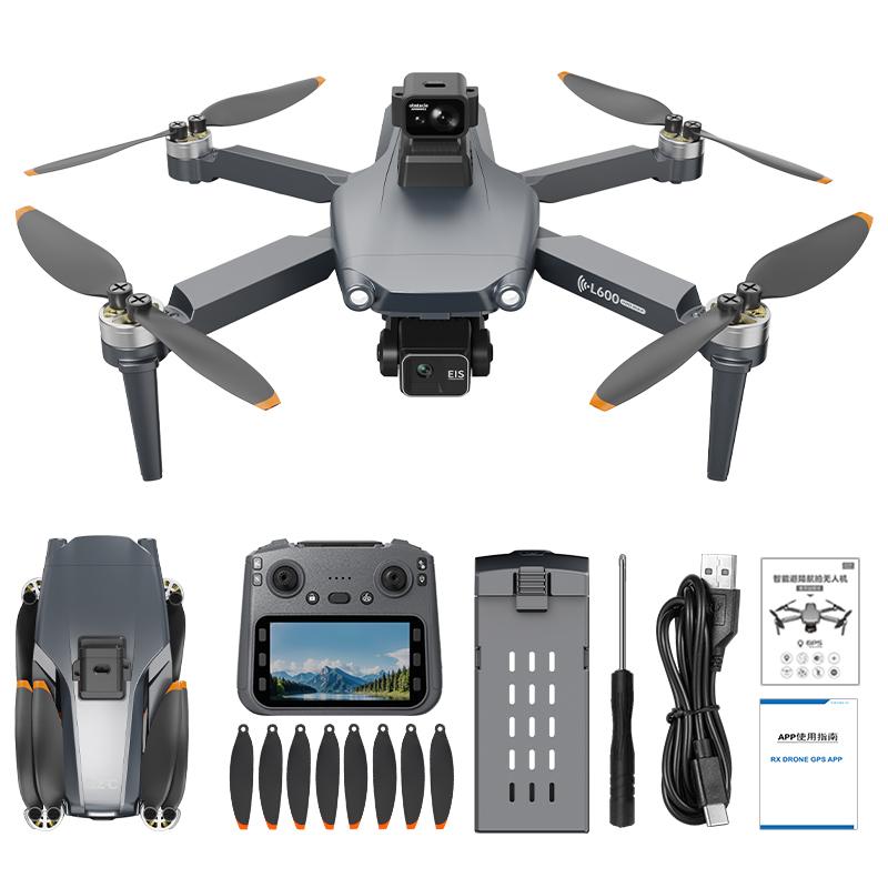 L600 Pro Max with 5G GPS Drone 4.5inch LCD Screen RC Quadcopter Toys 8K HD Camera 3-axis Gimbal LaserObstacle Avoidance Brushless FPV Drones