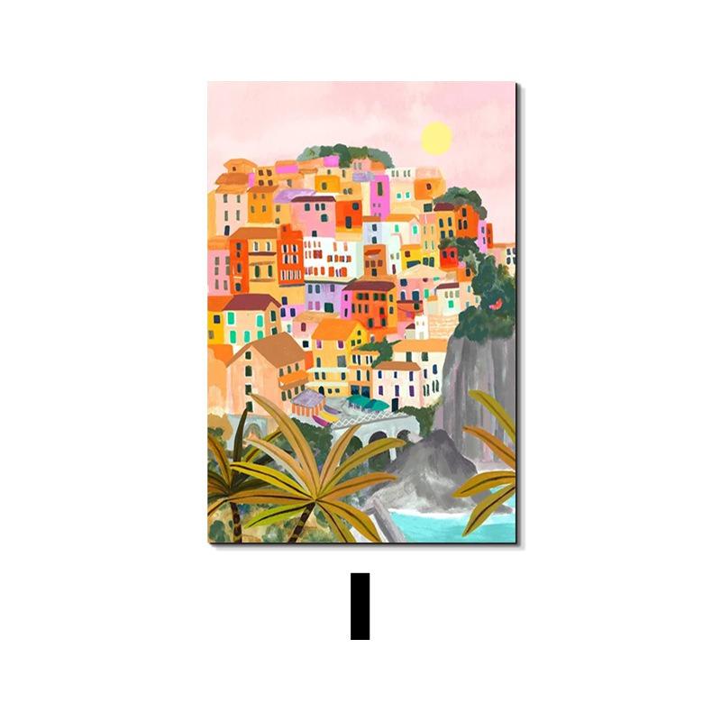 Colorful Travel Mountain City Canvas Painting Abstract Landscape Posters and Prints Wall Art Pictures for Home Living Room Decor