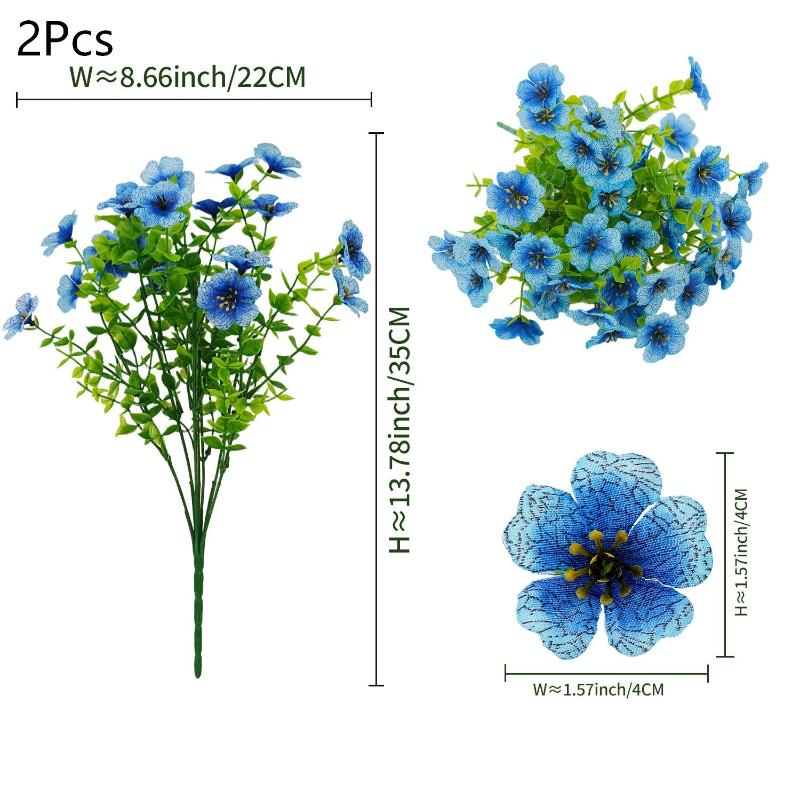 

2Pcs Artificial Violet Flowers Fake Plants Bouquet For Home Garden Wedding Decoration Indoor Outdoor Diy Bonsai Bouquet Decor синий