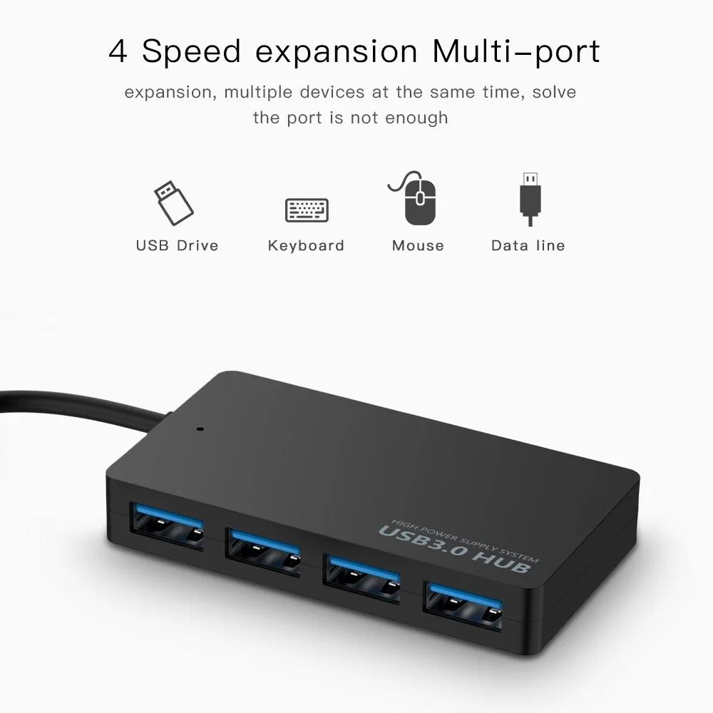 High-Speed USB 2.0 Hub 4-Port Data Cable Splitter Adapter Multi-System Plug And Play Expander for Enhanced Connectivity