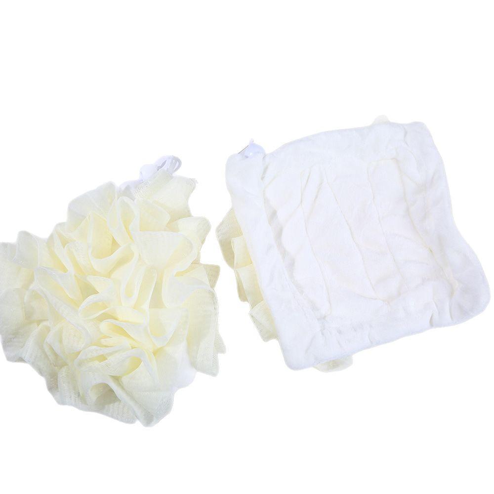 Double-Sided Bath Flower: Soft Foaming Net & Soap Holder Scrubber