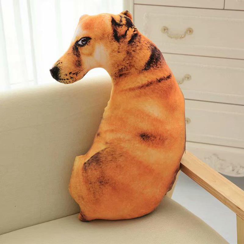 3D Shar Pei & Golden Retriever Plush Dog Pillow - Removable, Washable Office Cushion