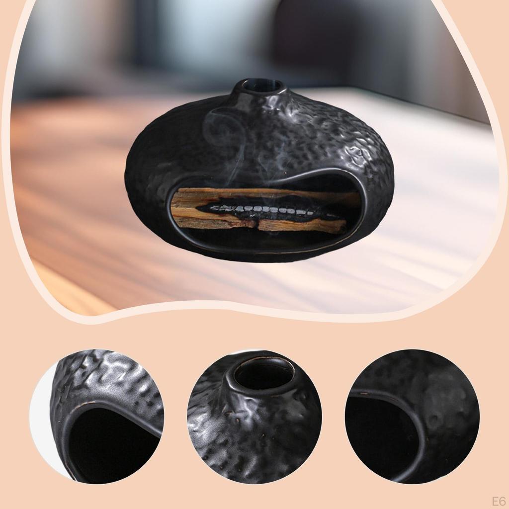 Ceramic Burner Cone Accents Tray Smudge Bowl Holder for Tabletop Office Farmhouse Bedroom