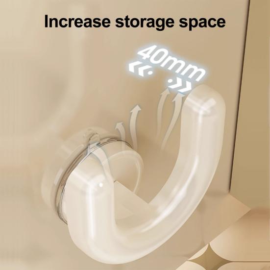 Yousheng 2PCS Shoe Rack U Shape Suction Cup Hook Non-Slip Stable Support No Drilling Slipper Rack for Towels