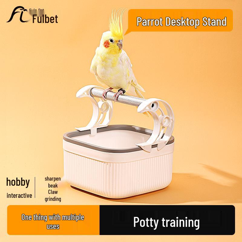 Parrot Potty Training Stand with Poop Bucket - Fixed-Point Defecation Platform for Medium & Large Birds