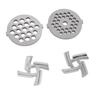 Stainless Steel Meat Grinder Plate Discs Grinding Blades for Food Grinder Attachment 2 Sharp Blades 2 Cutting Plates
