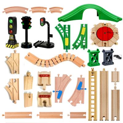 Neues Holzeisenbahnzubehör Buchenholz Eisenbahnschienen Spielzeug Passend für Biro Alle Marken Schienen Lernspielzeug für Kinder