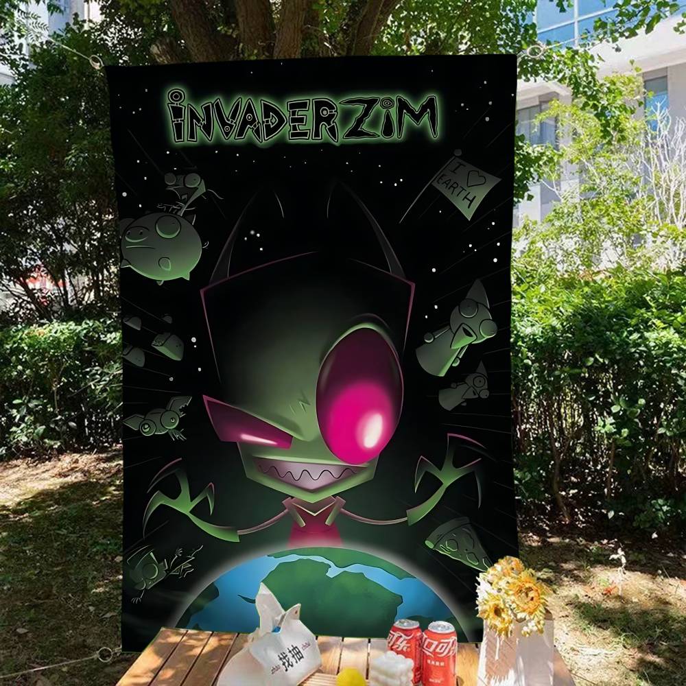 Anime IInvader ZZim High End Quality Banner Printing Artistic Atmosphere Style Camping Flag 100X70CM