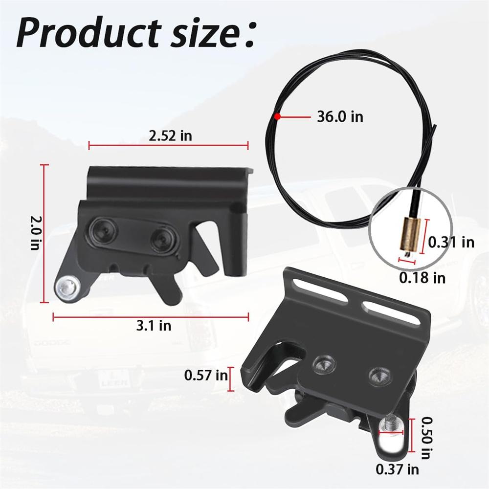 2pcs Rear Door Rotary Latches with Cables(36" long) For LEER 100XL, XR, XQ, 180XL