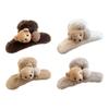 4Pcs Fashionable Large Plush Bear Claw Clip Adorable Design for Women Comfortable Wear Everyday Use Hair Decoration