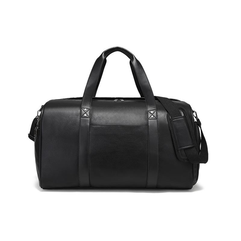 Wear-resistant PU Travel Bag Business Style Solid Color Outdoor Single Shoulder Luggage Storage Bag