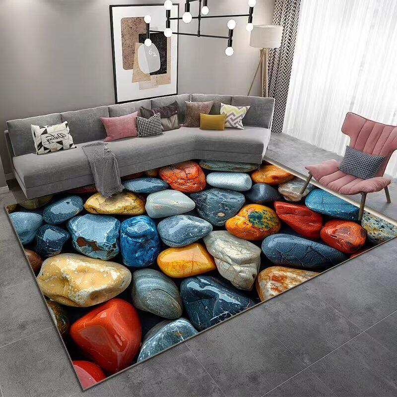 Europa Stil Kopfsteinpflaster Farbe Teppich Wohnzimmer Sofa Schlafzimmer Bettseite Arbeitszimmer Küche Eingangstür Läufer Rutschfest Modernes Dekor Matte