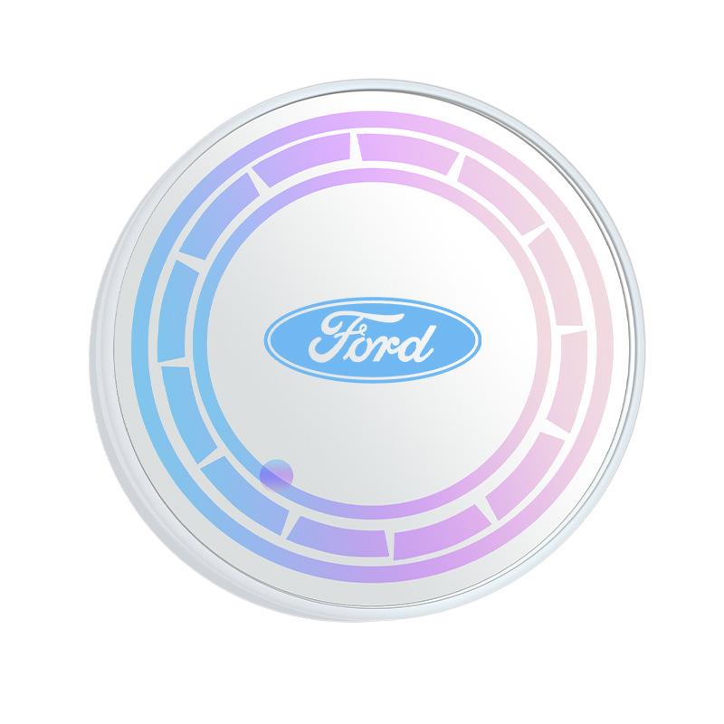 Ford Luminous LED Interior Water Cup Coaster with Seven-Color Ambient Light
