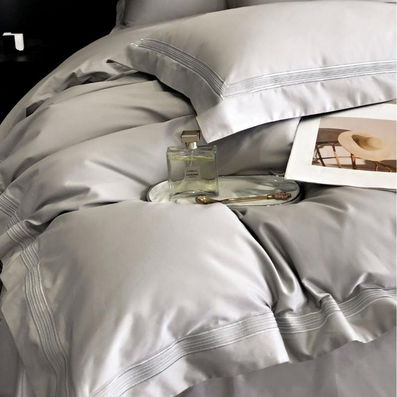 Class A 140 Long-staple Cotton Four-piece Set Cotton Pure Cotton Bed Sheet Quilt Cover Embroidery Simple Hotel Bedding