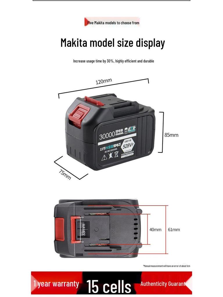 Makita Multi-Tool: Angle Grinder, Electric Wrench, Hammer Drill, Saw with Universal Large-Capacity Lithium Battery.