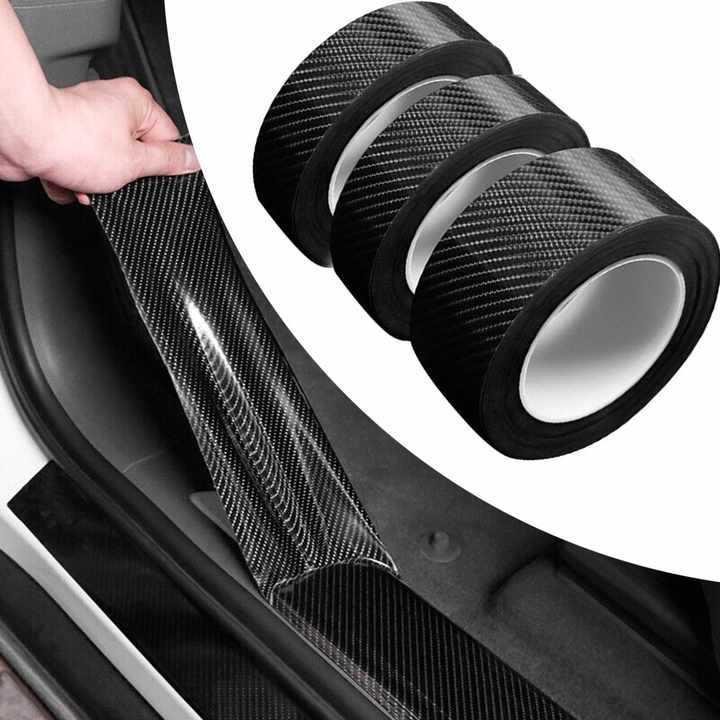 

Carbon Fiber 6D DIY Car Door Sill & Bumper Protector - Waterproof Tape for Cars, Motorcycles & Bicycles 5cm x 5m чёрный