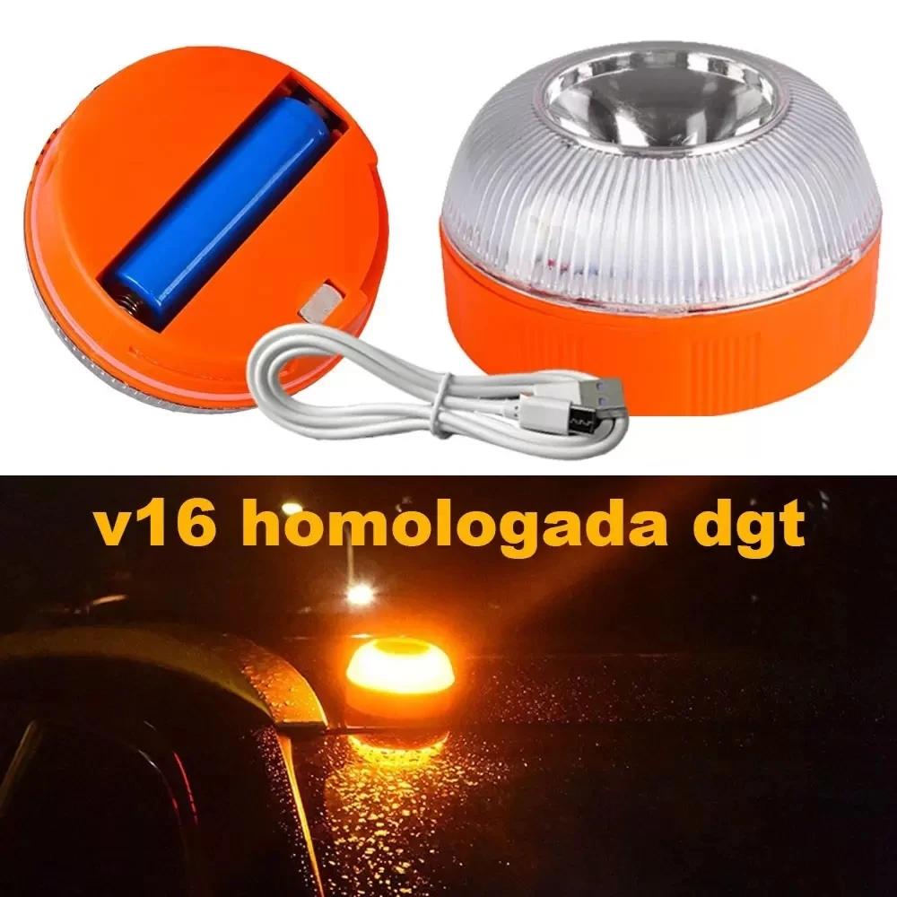 Led Car Emergency Light Flashing Light Magnetic Induction Road Accident Light Portable Strobe Warning Light Safety Accessory
